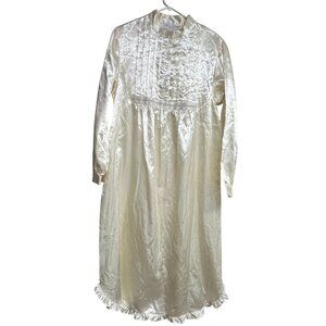 Erika Taylor Intimates Women's Small Ivory Cream White Nightgown Satin Silky